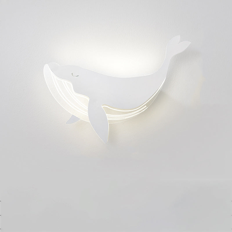 Modern Minimalist Kids Wall Sconce Lamp, Iron Acrylic Rabbit Dolphin LED Light, Bedroom Decor, Nursery Lighting, Children's Room Wall Fixture, Stylish Illumination for Kids Spaces, Eco-Friendly Energy Efficient, Cute Animal Design for Playroom Decor