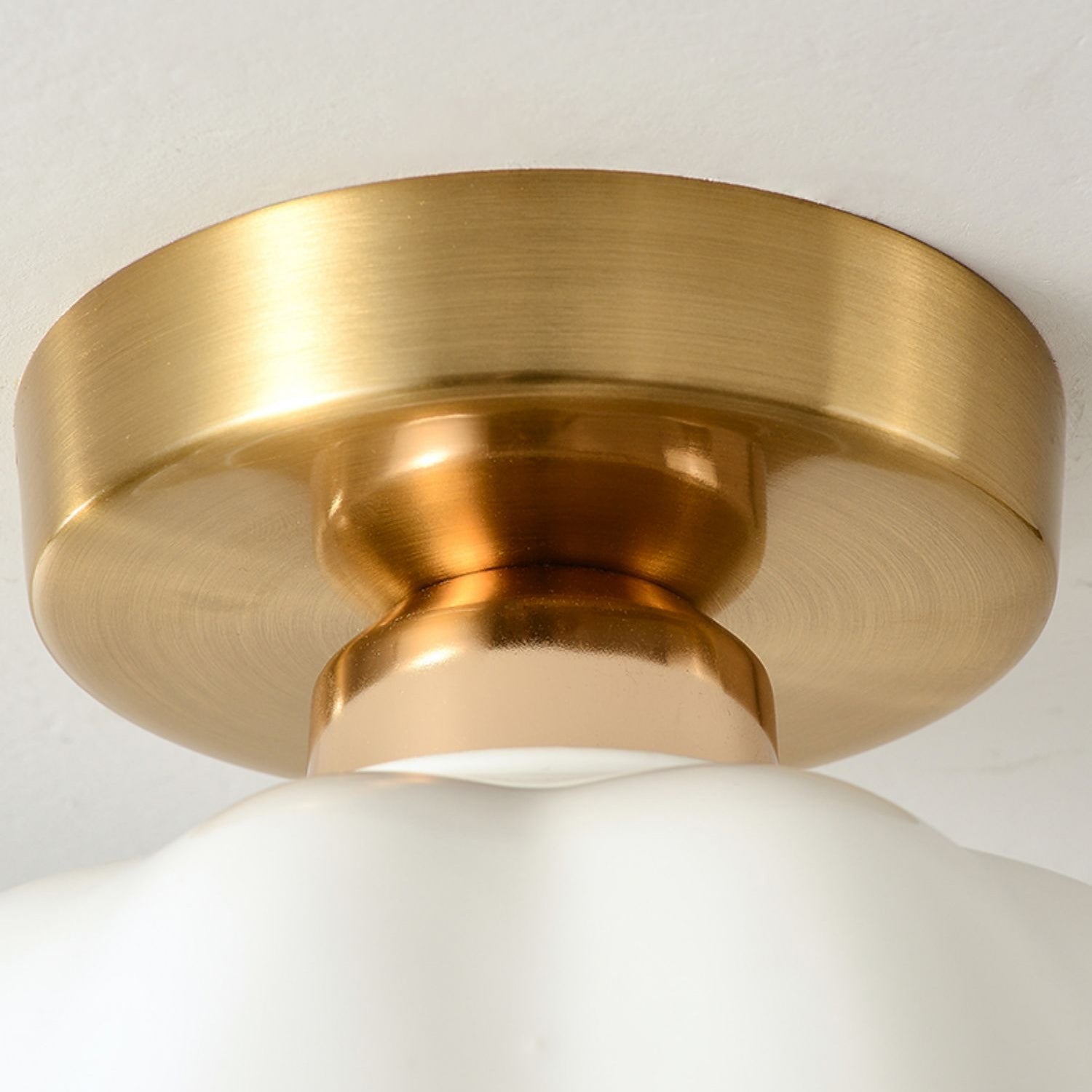 Contemporary Nordic Flower Semi-Flush Mount Ceiling Light for Entryway - Iron, Glass, and Ceramic Design
