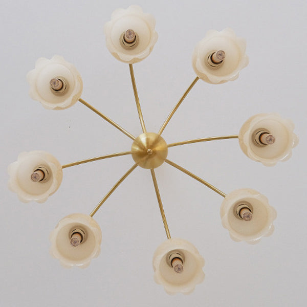 Rustic Tulip Floral Copper Resin Chandelier - 3/5/6/8 Light for Living Room