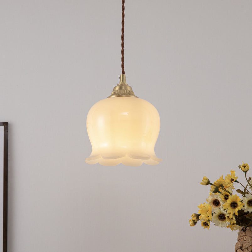 Rustic Tulip Floral Copper Resin Chandelier - 3/5/6/8 Light for Living Room