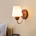 Vintage Wall Sconce Lamp - Solid Wood & Iron, Glass 1-Light for Bedroom