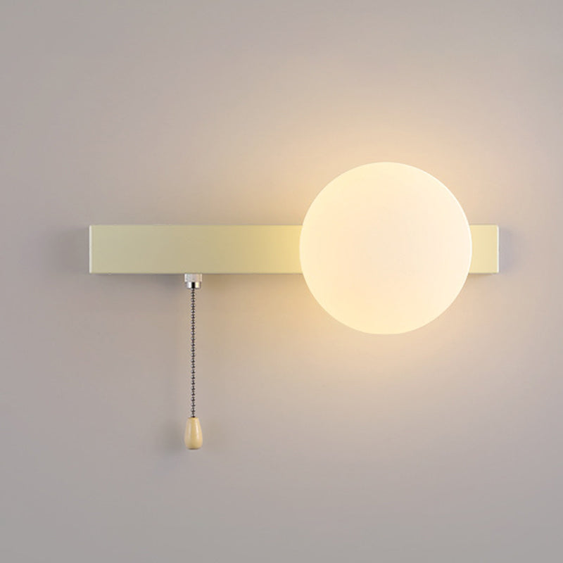 Modern Simplicity Geometry Iron Glass Wall Sconce Lamp for Bedroom