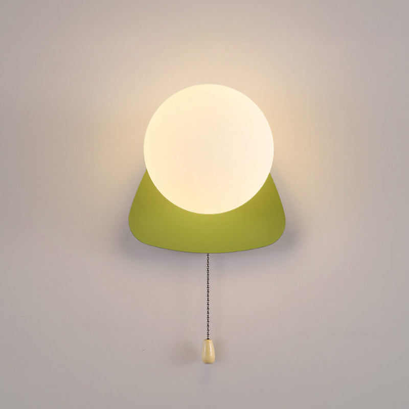 Modern Simplicity Geometry Iron Glass Wall Sconce Lamp for Bedroom