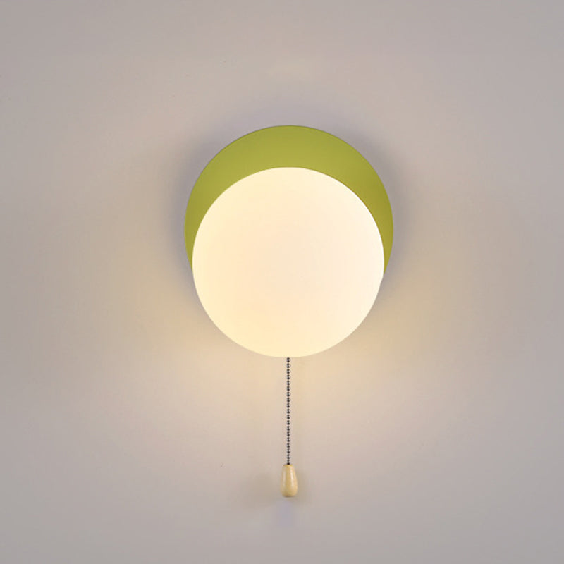 Modern Simplicity Geometry Iron Glass Wall Sconce Lamp for Bedroom