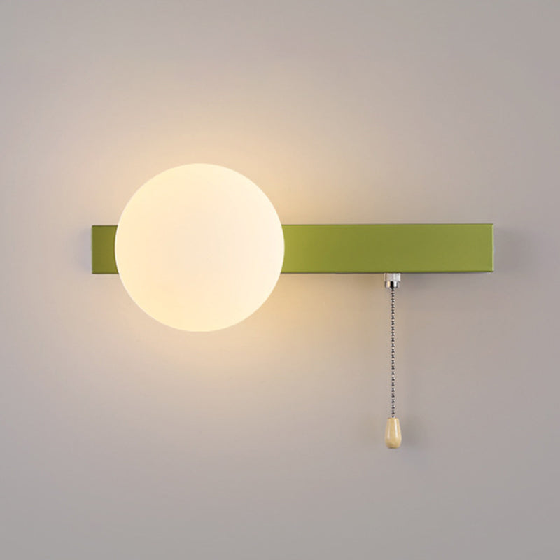 Modern Simplicity Geometry Iron Glass Wall Sconce Lamp for Bedroom