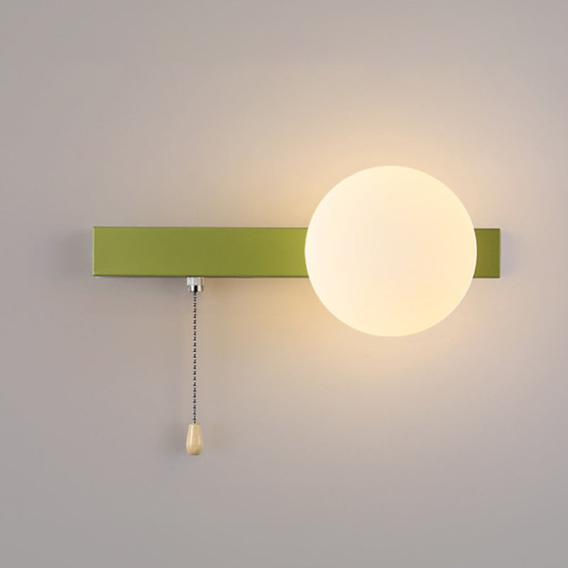Modern Simplicity Geometry Iron Glass Wall Sconce Lamp for Bedroom