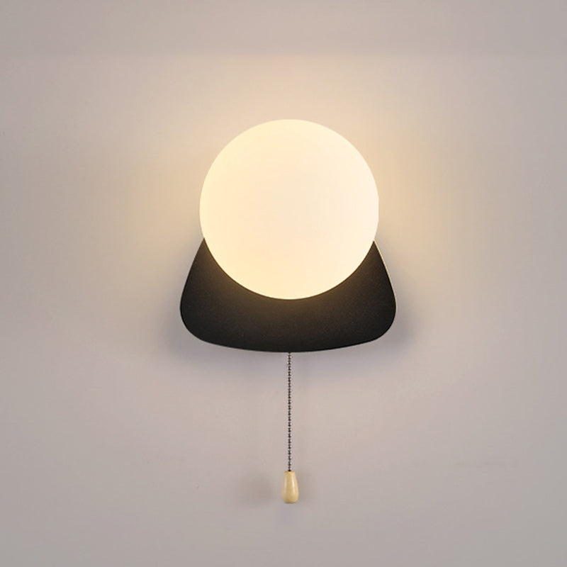 Modern Simplicity Geometry Iron Glass Wall Sconce Lamp for Bedroom