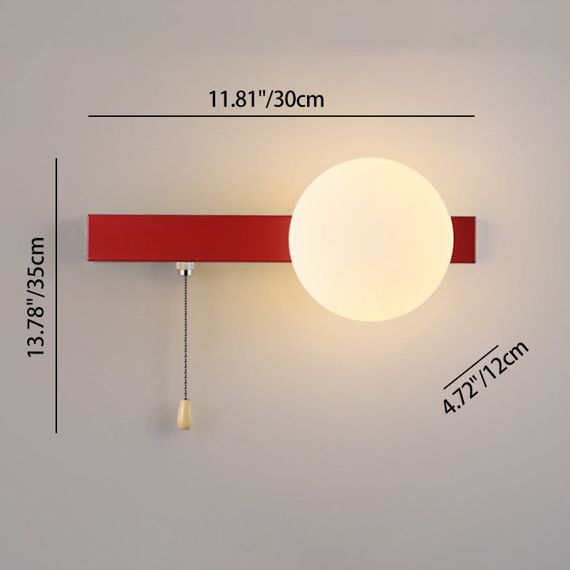 Modern Simplicity Geometry Iron Glass Wall Sconce Lamp for Bedroom