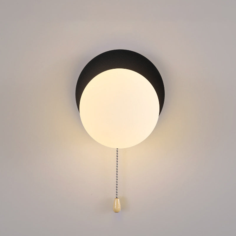 Modern Simplicity Geometry Iron Glass Wall Sconce Lamp for Bedroom