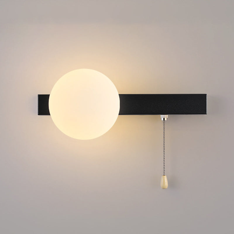 Modern Simplicity Geometry Iron Glass Wall Sconce Lamp for Bedroom