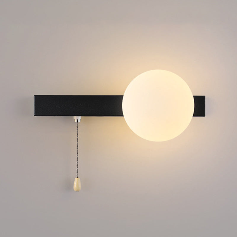 Modern Simplicity Geometry Iron Glass Wall Sconce Lamp for Bedroom