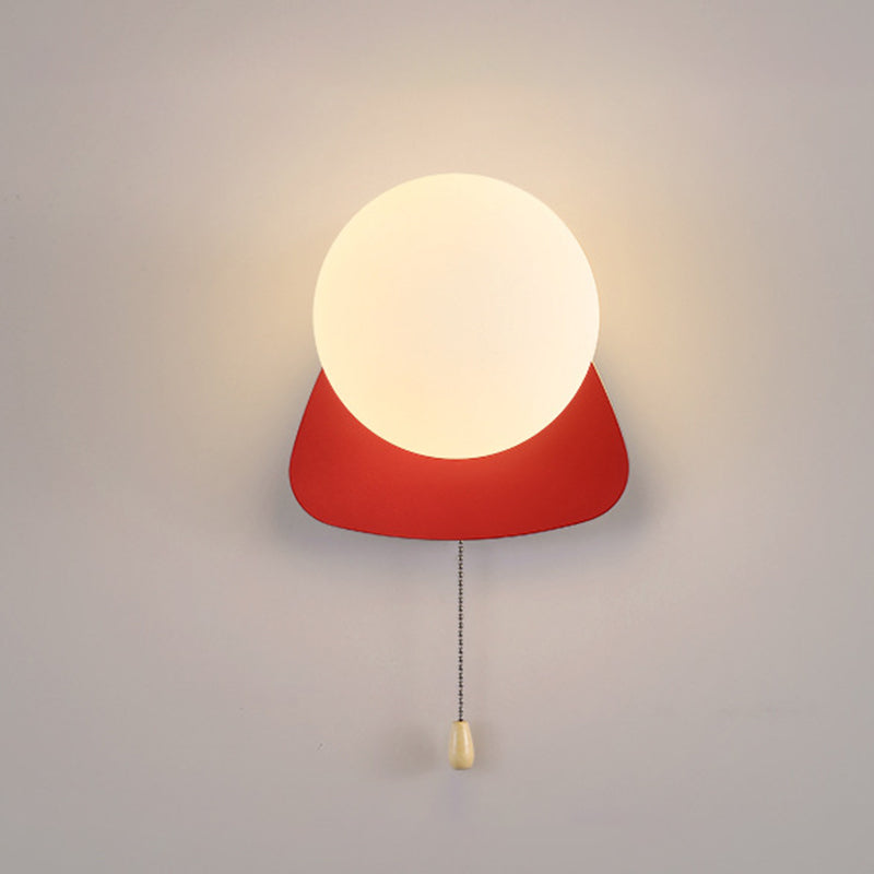 Modern Simplicity Geometry Iron Glass Wall Sconce Lamp for Bedroom