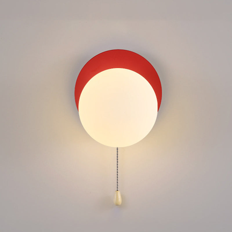 Modern Simplicity Geometry Iron Glass Wall Sconce Lamp for Bedroom