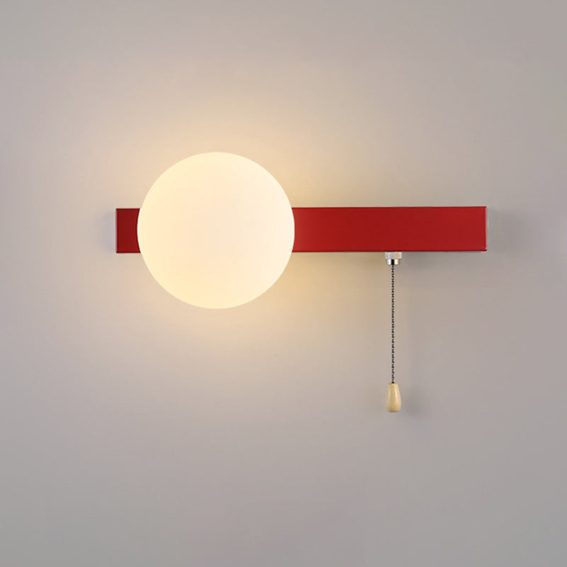 Modern Simplicity Geometry Iron Glass Wall Sconce Lamp for Bedroom