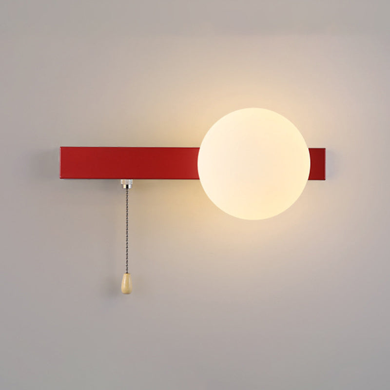 Modern Simplicity Geometry Iron Glass Wall Sconce Lamp for Bedroom