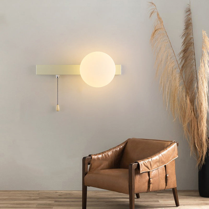 Modern Simplicity Geometry Iron Glass Wall Sconce Lamp for Bedroom