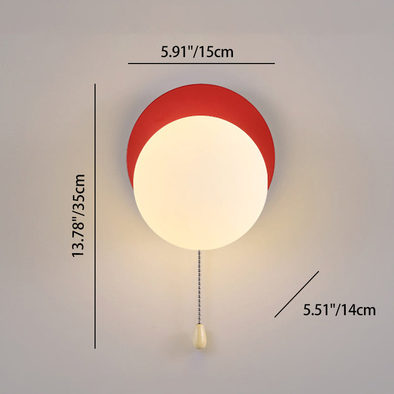 Modern Simplicity Geometry Iron Glass Wall Sconce Lamp for Bedroom