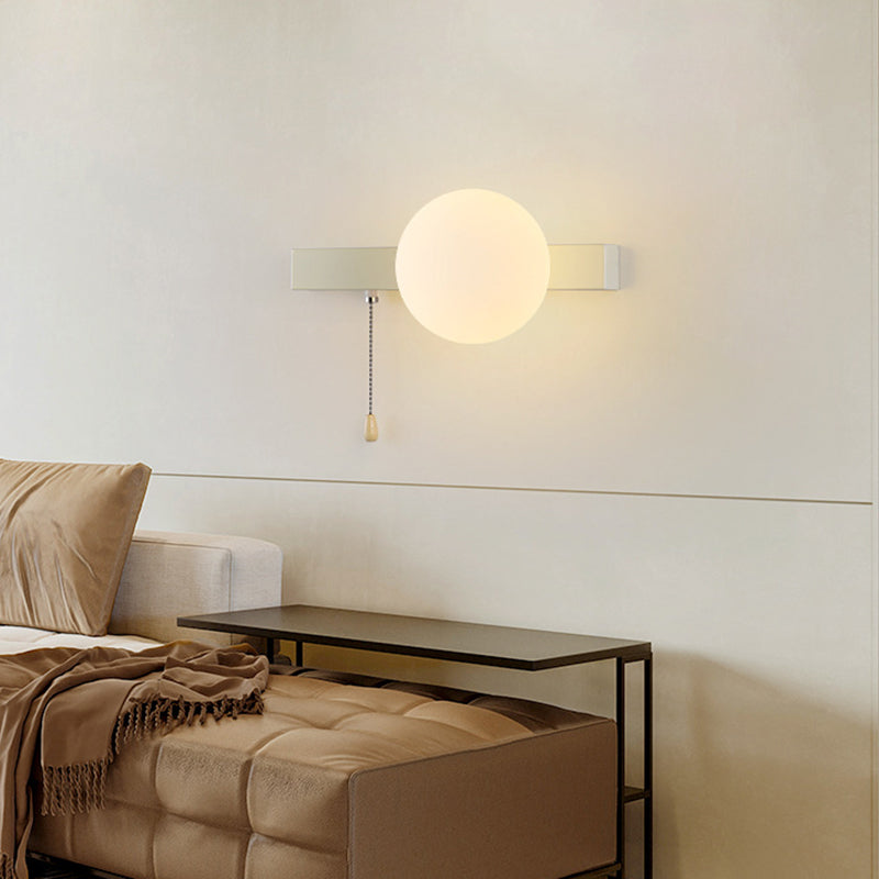 Modern Simplicity Geometry Iron Glass Wall Sconce Lamp for Bedroom