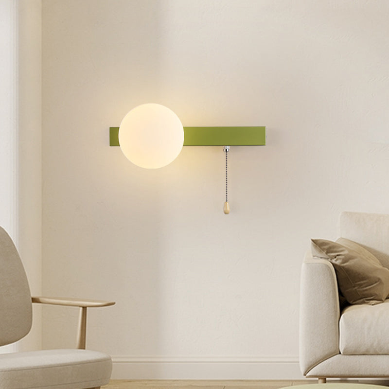 Modern Simplicity Geometry Iron Glass Wall Sconce Lamp for Bedroom