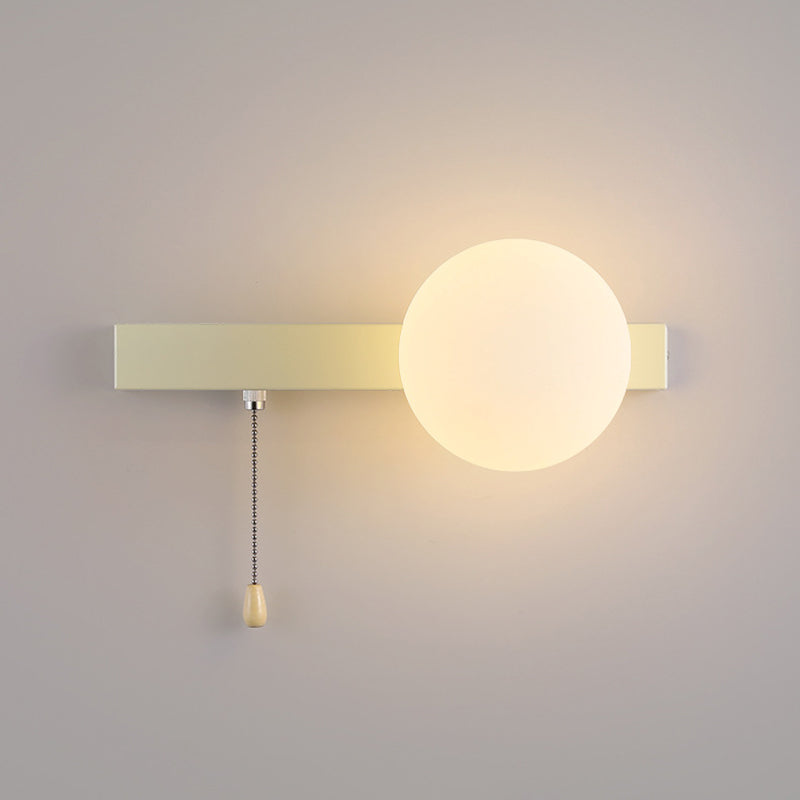 Modern Simplicity Geometry Iron Glass Wall Sconce Lamp for Bedroom