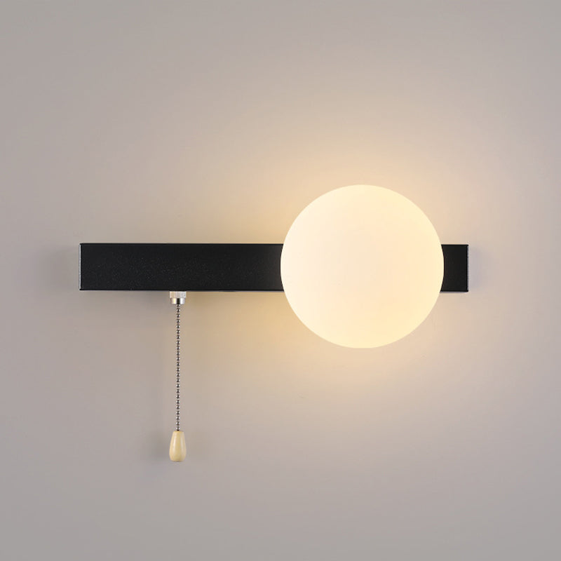 Modern Simplicity Geometry Iron Glass Wall Sconce Lamp for Bedroom