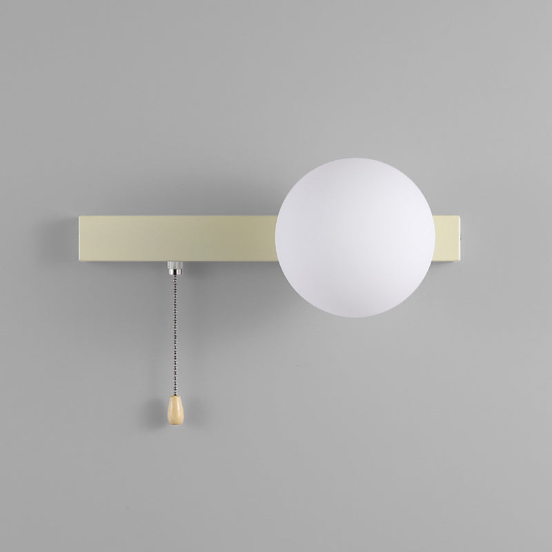 Modern Simplicity Geometry Iron Glass Wall Sconce Lamp for Bedroom