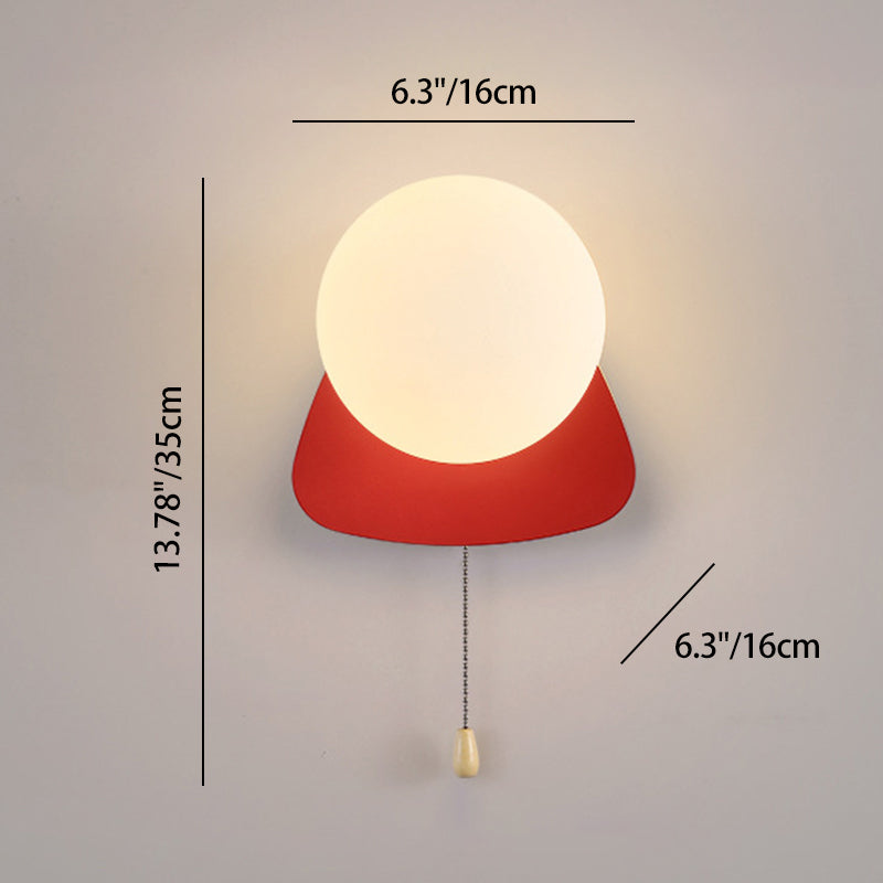 Modern Simplicity Geometry Iron Glass Wall Sconce Lamp for Bedroom