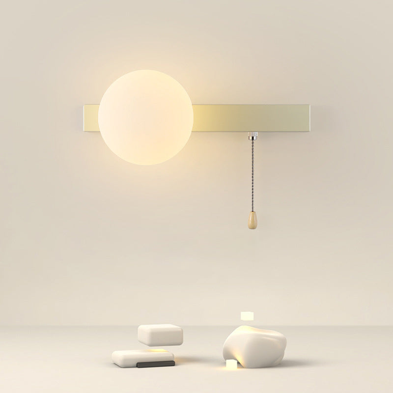 Modern Simplicity Geometry Iron Glass Wall Sconce Lamp for Bedroom