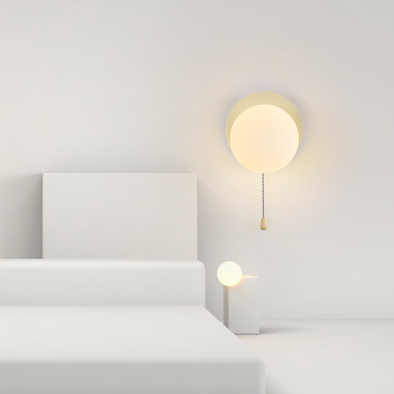 Modern Simplicity Geometry Iron Glass Wall Sconce Lamp for Bedroom