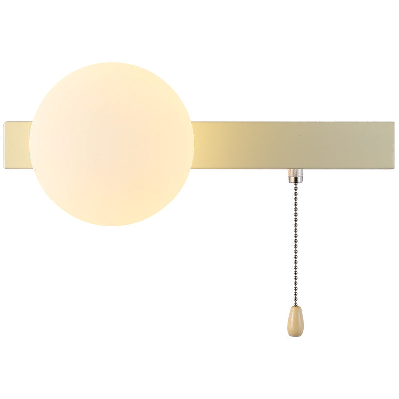 Modern Simplicity Geometry Iron Glass Wall Sconce Lamp for Bedroom