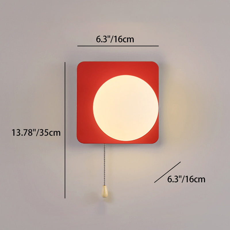 Modern Simplicity Geometry Iron Glass Wall Sconce Lamp for Bedroom