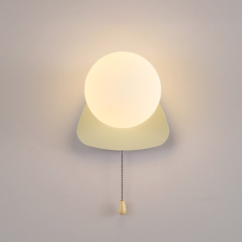 Modern Simplicity Geometry Iron Glass Wall Sconce Lamp for Bedroom
