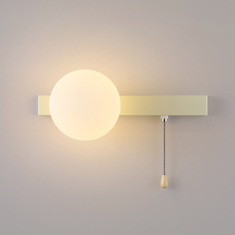 Modern Simplicity Geometry Iron Glass Wall Sconce Lamp for Bedroom