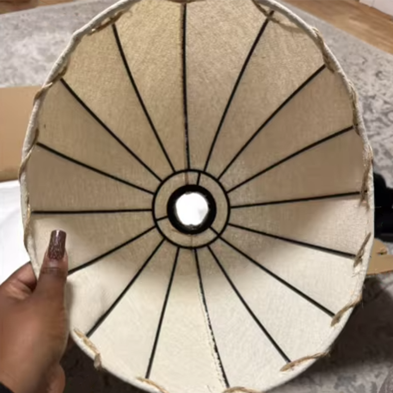Traditional Vintage Round Hat Floor Lamp - Iron Fabric 1-Light for Living Room