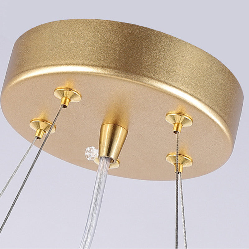 Contemporary Luxury Aluminum Crystal Chandelier - Round Leaves Branches Design, 9/10/12/14 Lights for Living Room