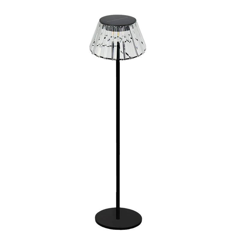 Contemporary Waterproof Solar USB Outdoor LED Floor Lamp - Iron & Glass Garden Light