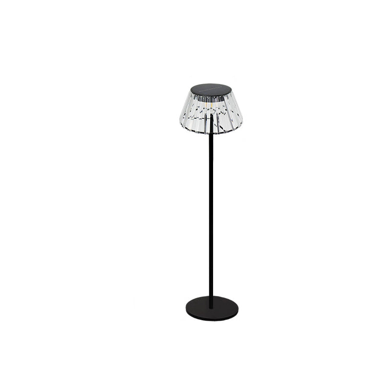Contemporary Waterproof Solar USB Outdoor LED Floor Lamp - Iron & Glass Garden Light