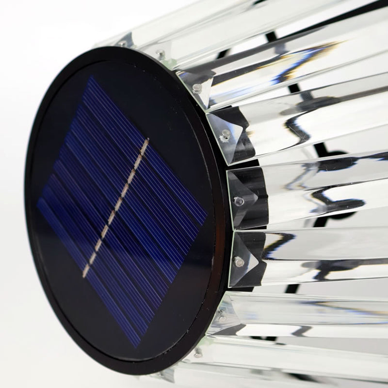 Contemporary Waterproof Solar USB Outdoor LED Floor Lamp - Iron & Glass Garden Light