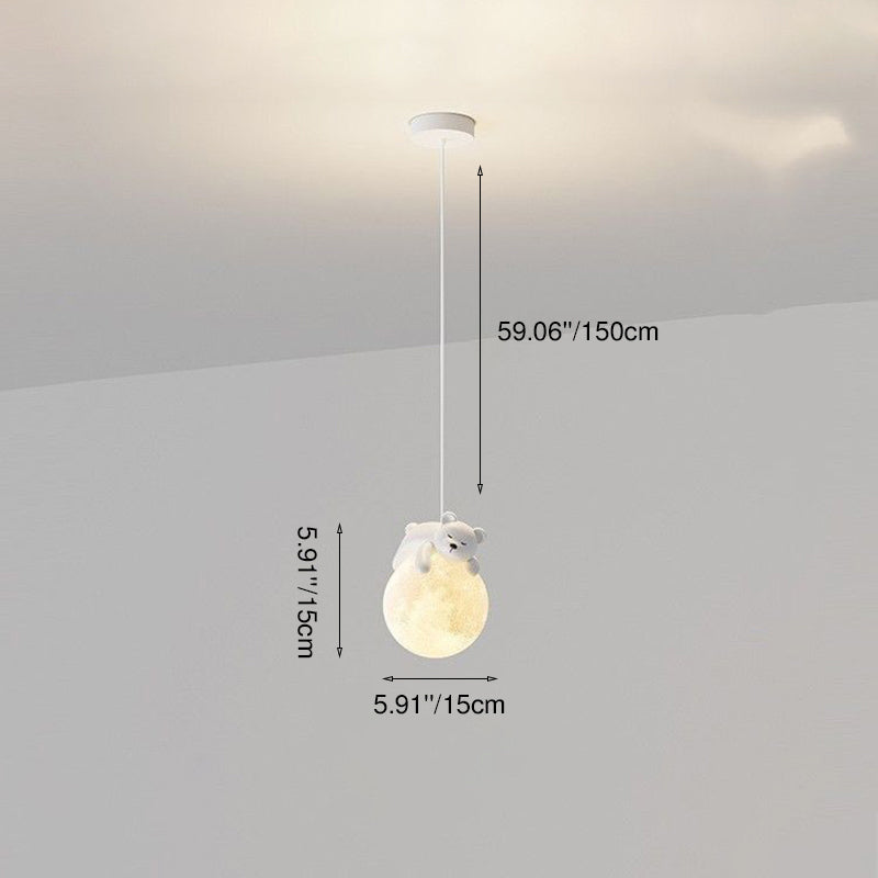 Contemporary Creative Kids Bear Rabbit Iron Resin PLA 1/3-Light Chandelier Bedroom Cute Playroom Lighting Modern Decor Childrens Room Fixture Unique Animal Design Ceiling Pendant Perfect for Nursery Room Decor Kids’ Lighting Ideas