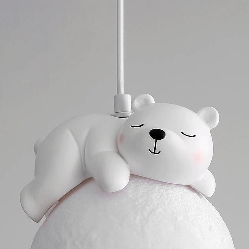 Contemporary Creative Kids Bear Rabbit Iron Resin PLA 1/3-Light Chandelier Bedroom Cute Playroom Lighting Modern Decor Childrens Room Fixture Unique Animal Design Ceiling Pendant Perfect for Nursery Room Decor Kids’ Lighting Ideas