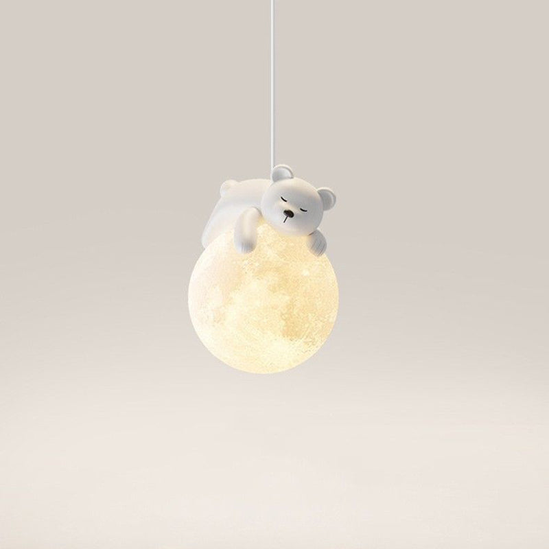 Contemporary Creative Kids Bear Rabbit Iron Resin PLA 1/3-Light Chandelier Bedroom Cute Playroom Lighting Modern Decor Childrens Room Fixture Unique Animal Design Ceiling Pendant Perfect for Nursery Room Decor Kids’ Lighting Ideas