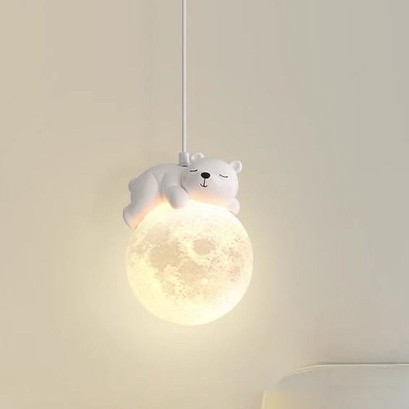 Contemporary Creative Kids Bear Rabbit Iron Resin PLA 1/3-Light Chandelier Bedroom Cute Playroom Lighting Modern Decor Childrens Room Fixture Unique Animal Design Ceiling Pendant Perfect for Nursery Room Decor Kids’ Lighting Ideas