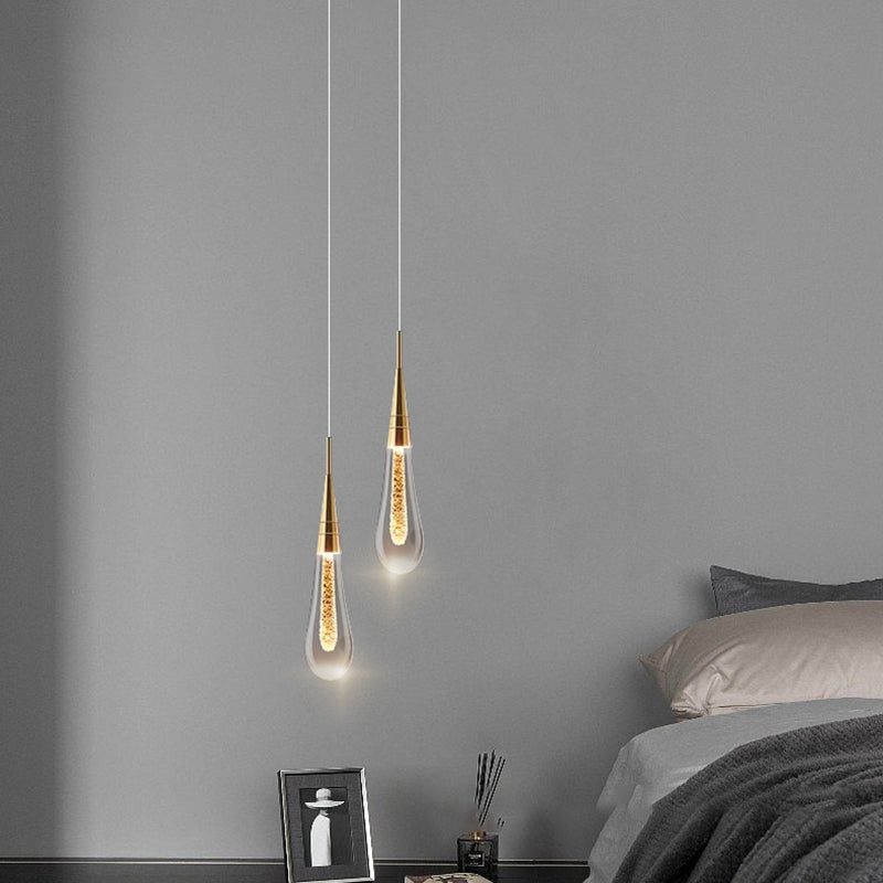 Contemporary Droplet Aluminum Iron Glass LED Chandelier for Dining Room Design
