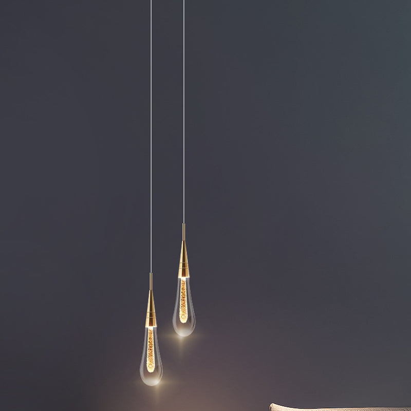 Contemporary Droplet Aluminum Iron Glass LED Chandelier for Dining Room Design