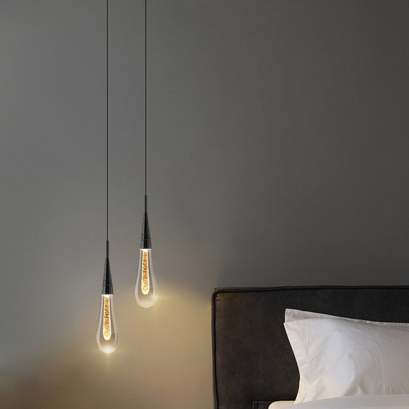 Contemporary Droplet Aluminum Iron Glass LED Chandelier for Dining Room Design