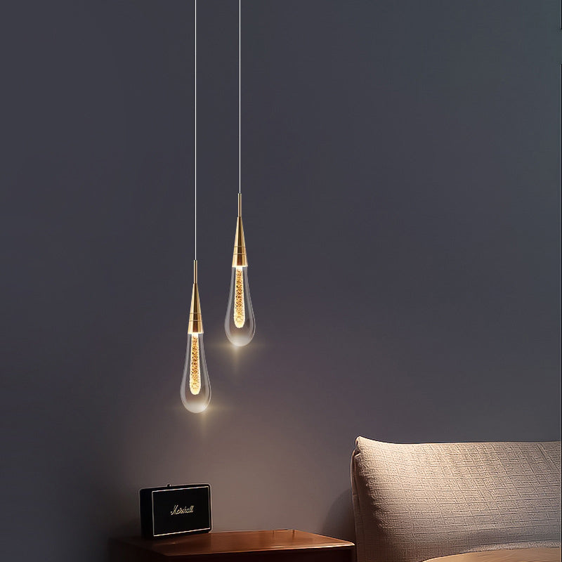 Contemporary Droplet Aluminum Iron Glass LED Chandelier for Dining Room Design