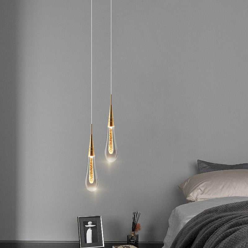Contemporary Droplet Aluminum Iron Glass LED Chandelier for Dining Room Design