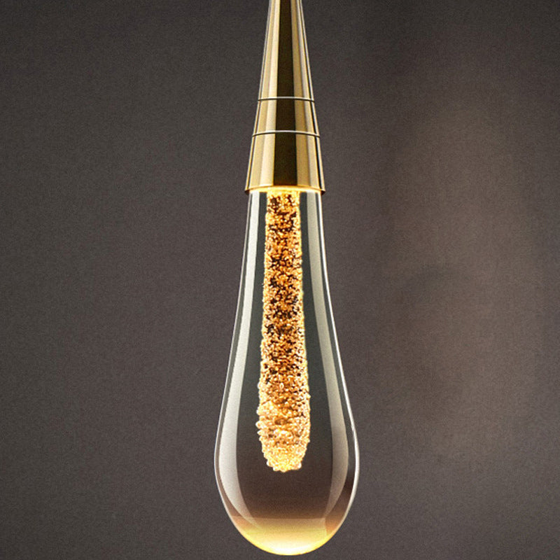 Contemporary Droplet Aluminum Iron Glass LED Chandelier for Dining Room Design