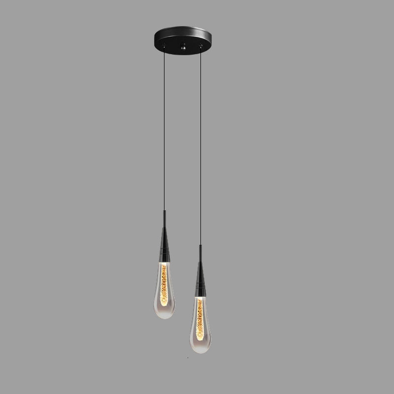 Contemporary Droplet Aluminum Iron Glass LED Chandelier for Dining Room Design