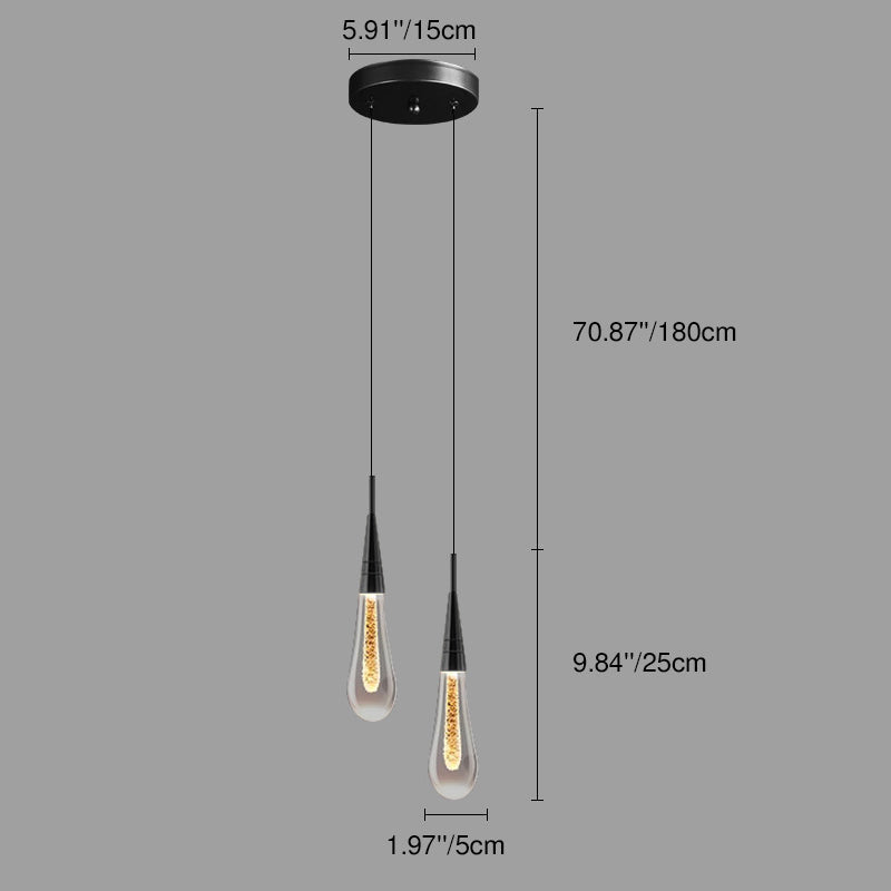 Contemporary Droplet Aluminum Iron Glass LED Chandelier for Dining Room Design